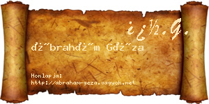 Ábrahám Géza névjegykártya