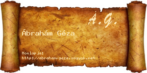 Ábrahám Géza névjegykártya