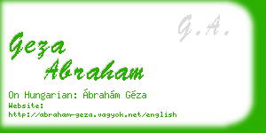 geza abraham business card