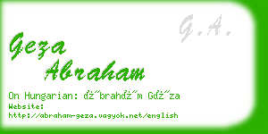 geza abraham business card